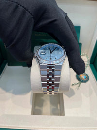 Thumbnail for Rolex Land - Dweller 40 Platinum | Blue Dial Baguette Bezel (Ref 127386TBR) - WatchesOff5thWristwatch