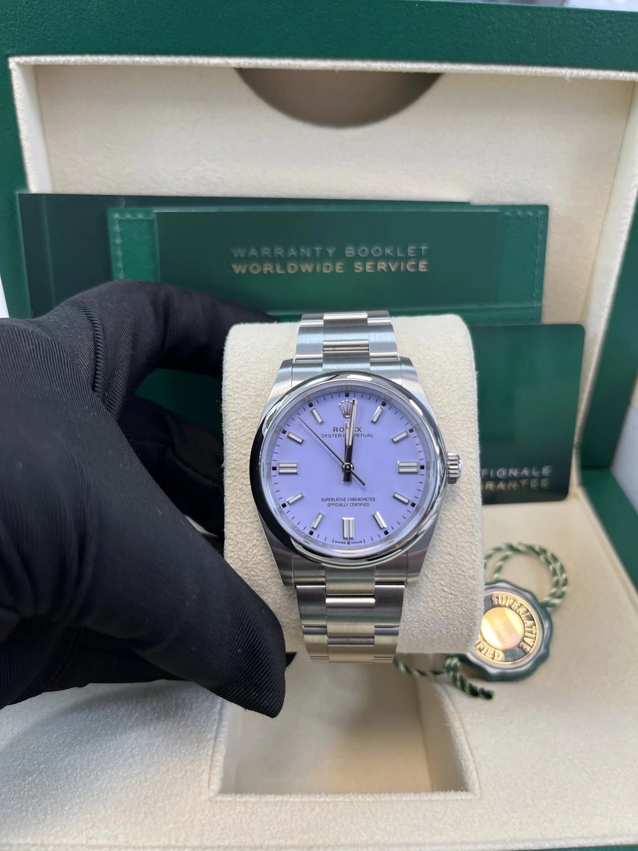 Rolex New Release 2025 Oyster Perpetual Stainless Steel Lavendar Dial 134300 - WatchesOff5thWristwatch