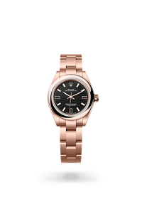 Thumbnail for Rolex Oyster Perpetual 28mm Everose Gold Black Dial Domed Bezel Oyster Bracelet 2026 New Release (Ref 276205 - 0001) - WatchesOff5thWatch