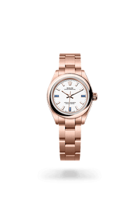 Thumbnail for Rolex Oyster Perpetual 28mm Everose Gold White Dial Domed Bezel Oyster Bracelet 2026 New Release (Ref 276205 - 0002) - WatchesOff5thWatch