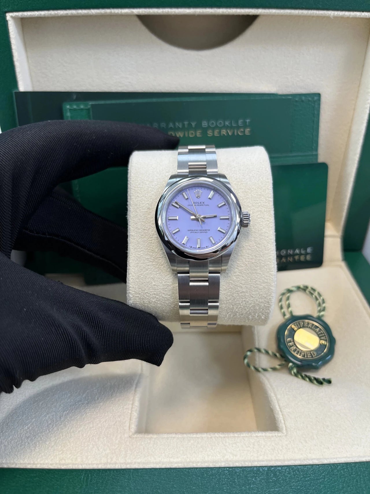 Rolex Oyster Perpetual 31 New 2025 Release Oyster Perpetual 31mm Stainless Steel Lavender Dial (Ref 277200) - WatchesOff5thWatch