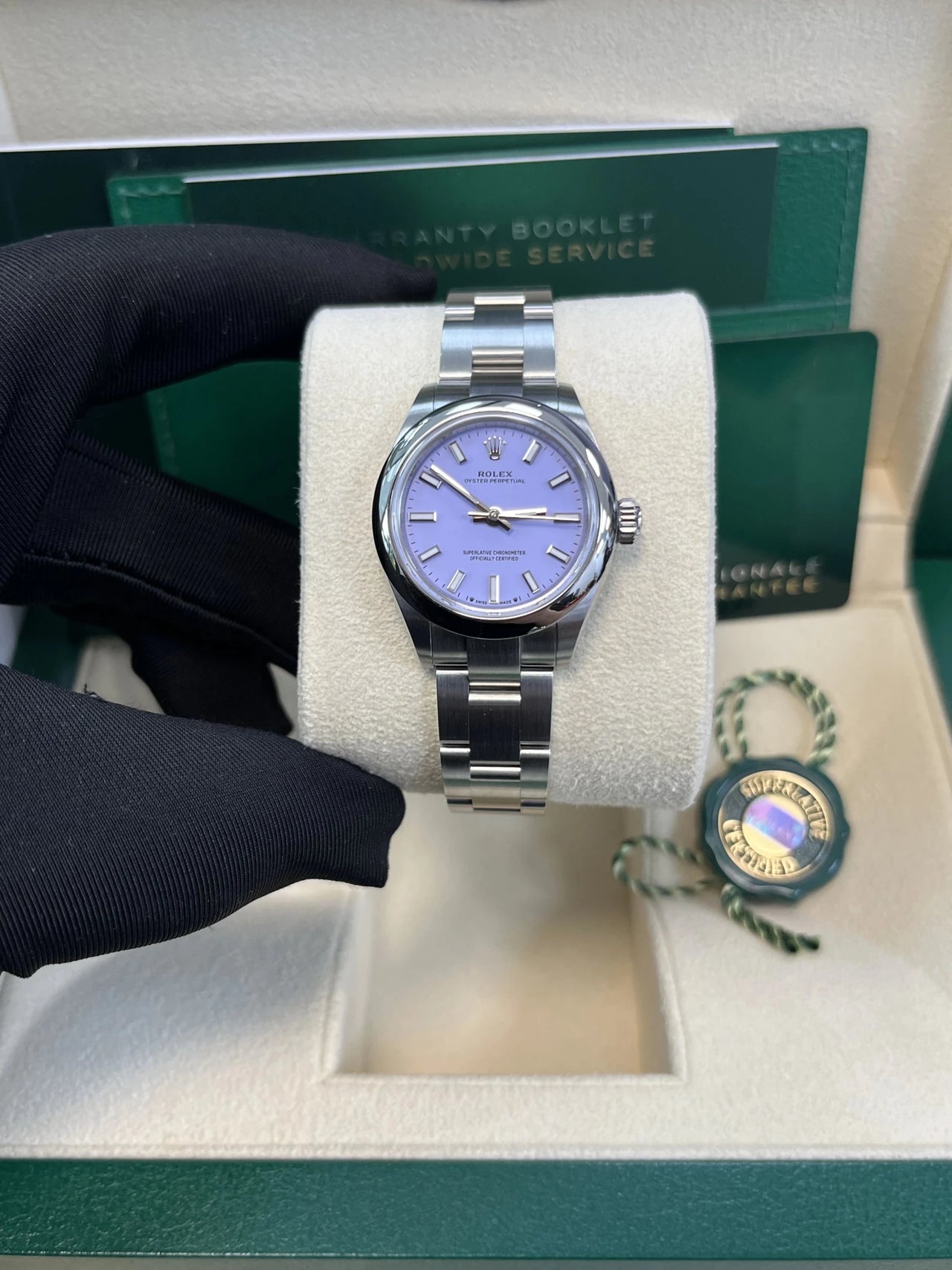 Rolex Oyster Perpetual 31 New 2025 Release Oyster Perpetual 31mm Stainless Steel Lavender Dial (Ref 277200) - WatchesOff5thWatch