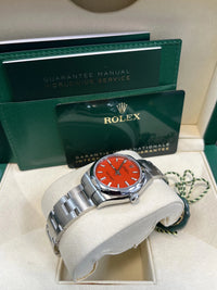 Thumbnail for Rolex Oyster Perpetual 31 Oystersteel Coral Red Dial Domed Bezel (Ref 277200) - WatchesOff5thWatch