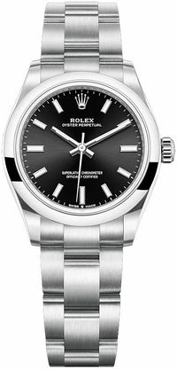 Thumbnail for Rolex Oyster Perpetual 31mm Bright Black Dial Steel Reference 277200 - WatchesOff5thWatch