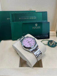Thumbnail for Rolex Oyster Perpetual 31mm Oystersteel Candy Pink Dial Domed Bezel Oyster Bracelet (Ref 277200) - WatchesOff5thWatch