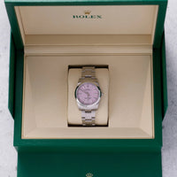 Thumbnail for Rolex Oyster Perpetual 34mm Oystersteel Candy Pink Dial Smooth Bezel Oyster Bracelet (Ref 124200-0009) - WatchesOff5thWatch