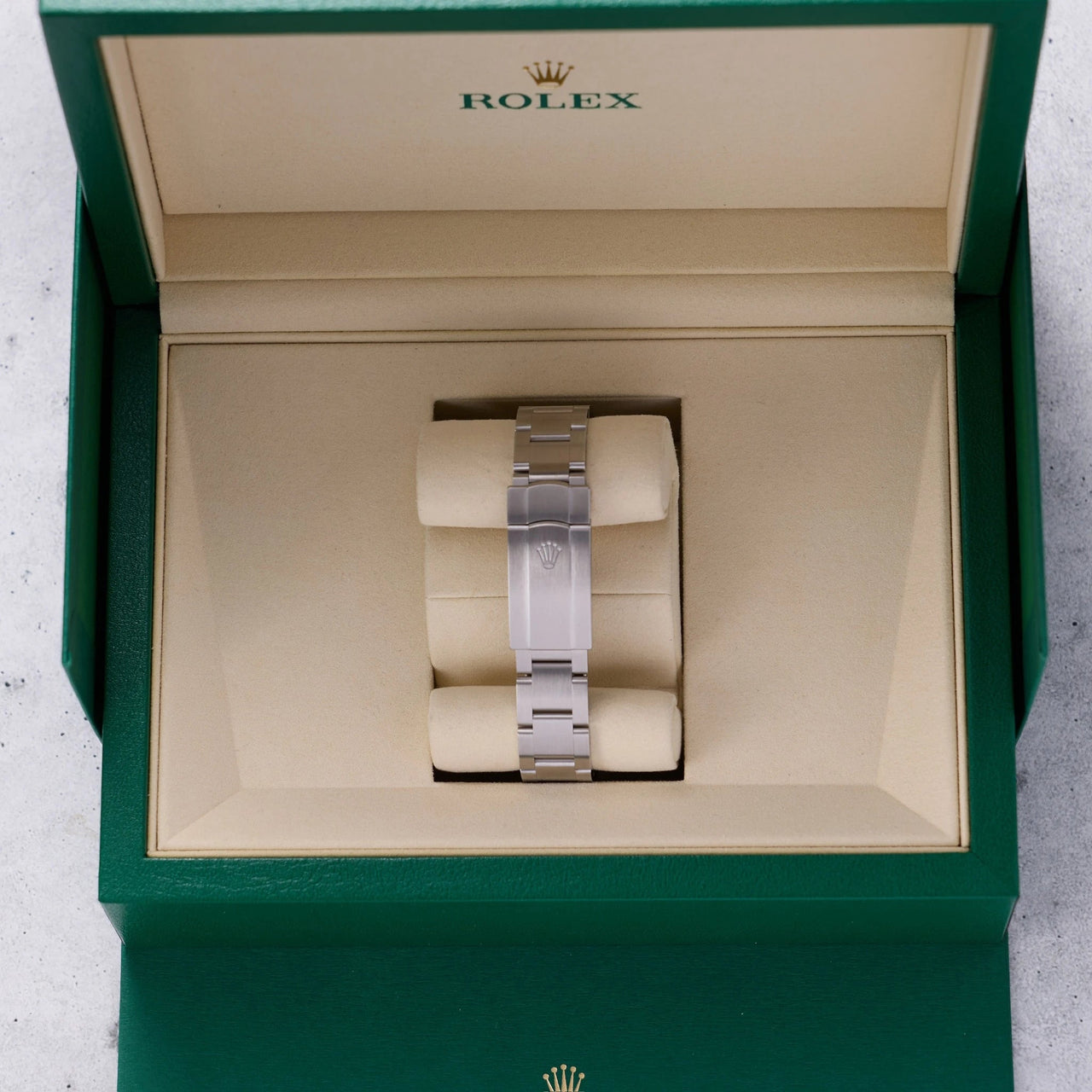 Rolex Oyster Perpetual 34mm Oystersteel Candy Pink Dial Smooth Bezel Oyster Bracelet (Ref 124200-0009) - WatchesOff5thWatch