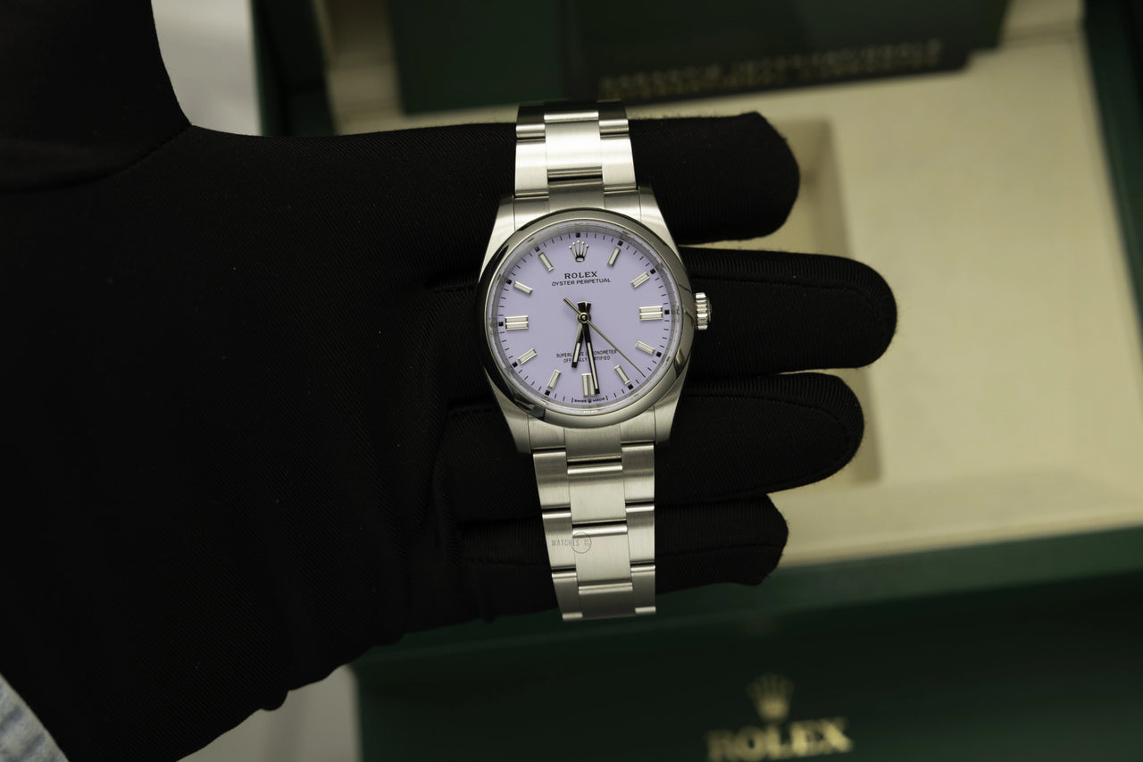Rolex Oyster Perpetual 36 — Lavender Dial (Ref 126000) - WatchesOff5thWatch