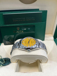 Thumbnail for Rolex Oyster Perpetual 36 Oystersteel Yellow Dial Domed Bezel (Ref 126000) - WatchesOff5thWatch