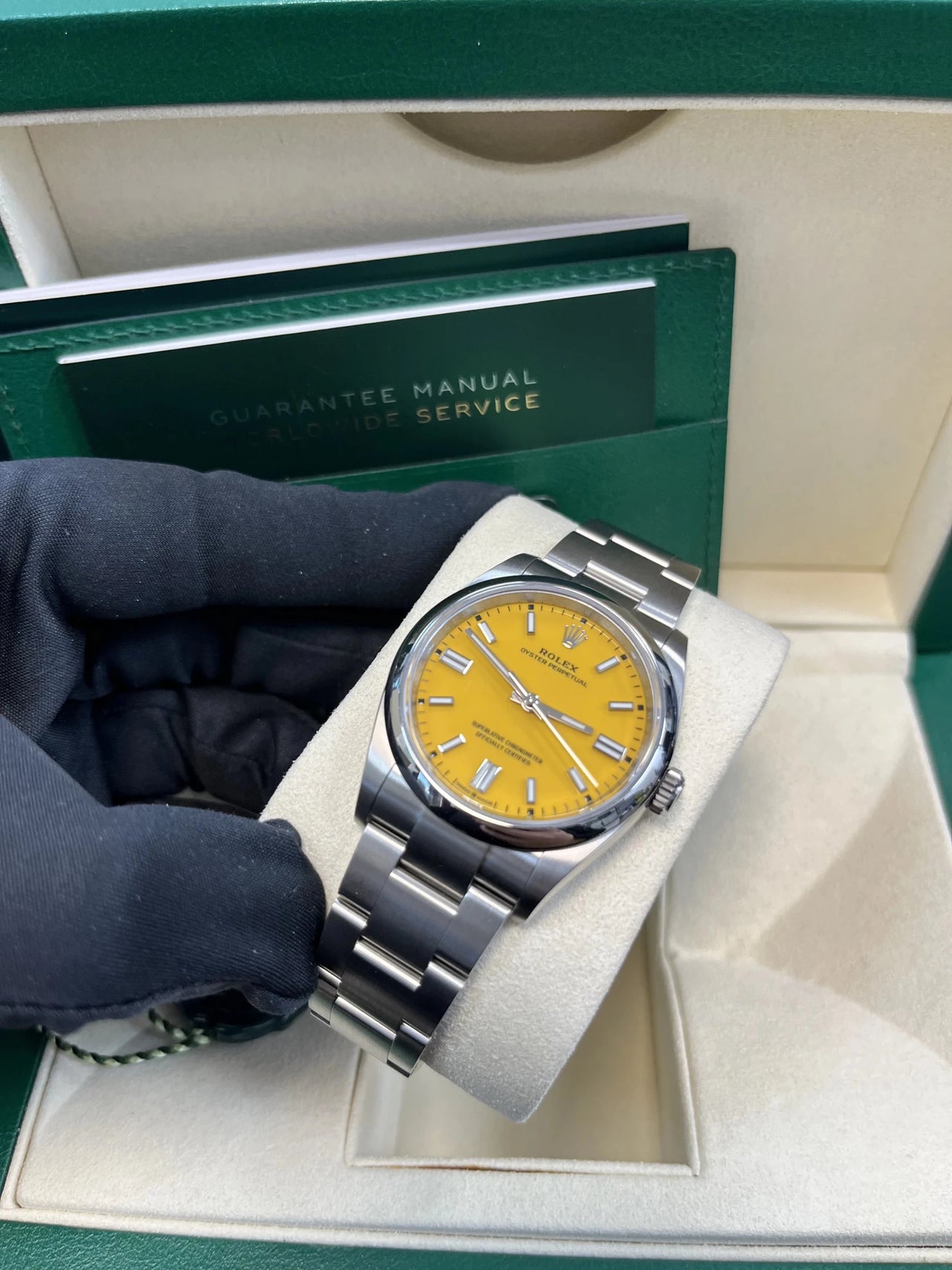 Rolex Oyster Perpetual 36 Oystersteel Yellow Dial Domed Bezel (Ref 126000) - WatchesOff5thWatch