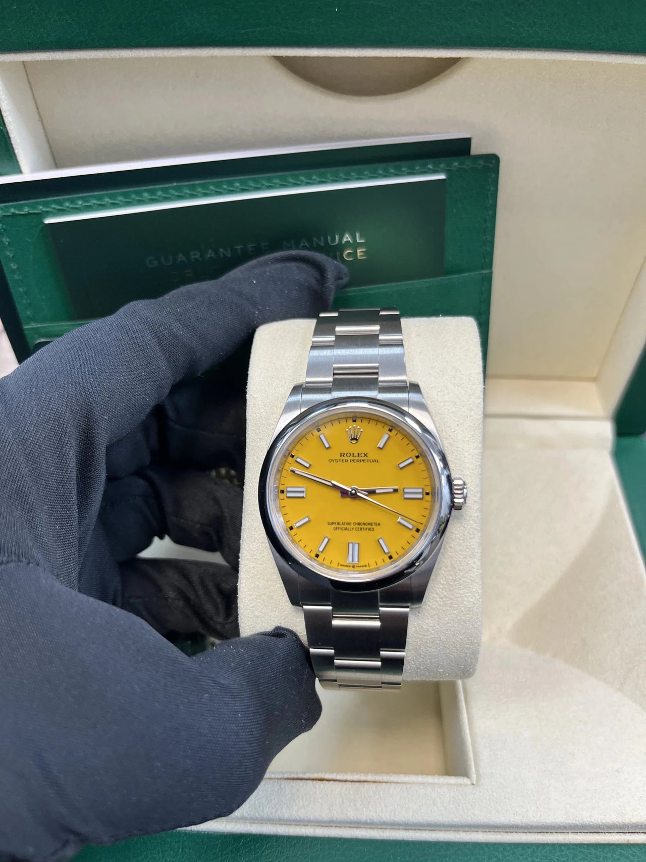 Rolex Oyster Perpetual 36 Oystersteel Yellow Dial Domed Bezel (Ref 126000) - WatchesOff5thWatch