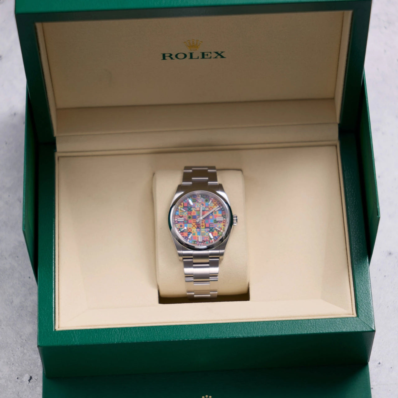 Rolex Oyster Perpetual 36mm Oystersteel Multicoloured Jubilee Dial Smooth Bezel Oyster Bracelet 2026 New Release (Ref 126000-0016) - WatchesOff5thWatch