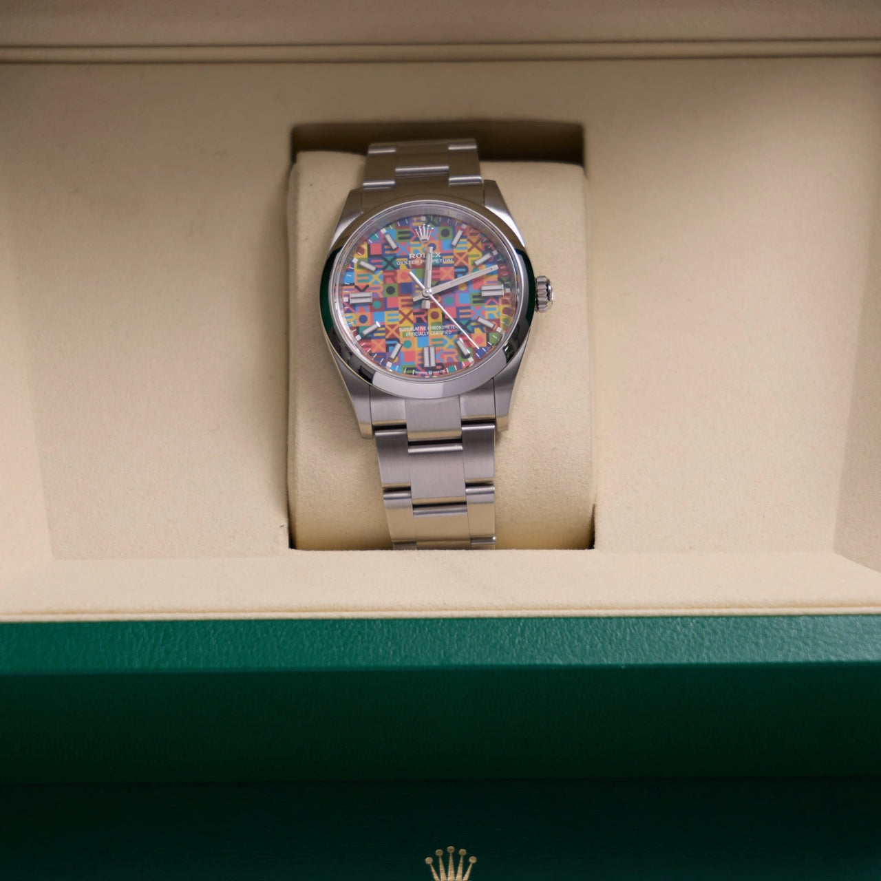 Rolex Oyster Perpetual 36mm Oystersteel Multicoloured Jubilee Dial Smooth Bezel Oyster Bracelet 2026 New Release (Ref 126000-0016) - WatchesOff5thWatch