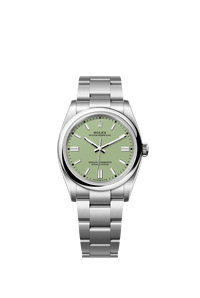 Thumbnail for Rolex Oyster Perpetual 36mm Oystersteel Pistachio Dial Domed Bezel Oyster Bracelet (Ref 126000) - WatchesOff5thWatch
