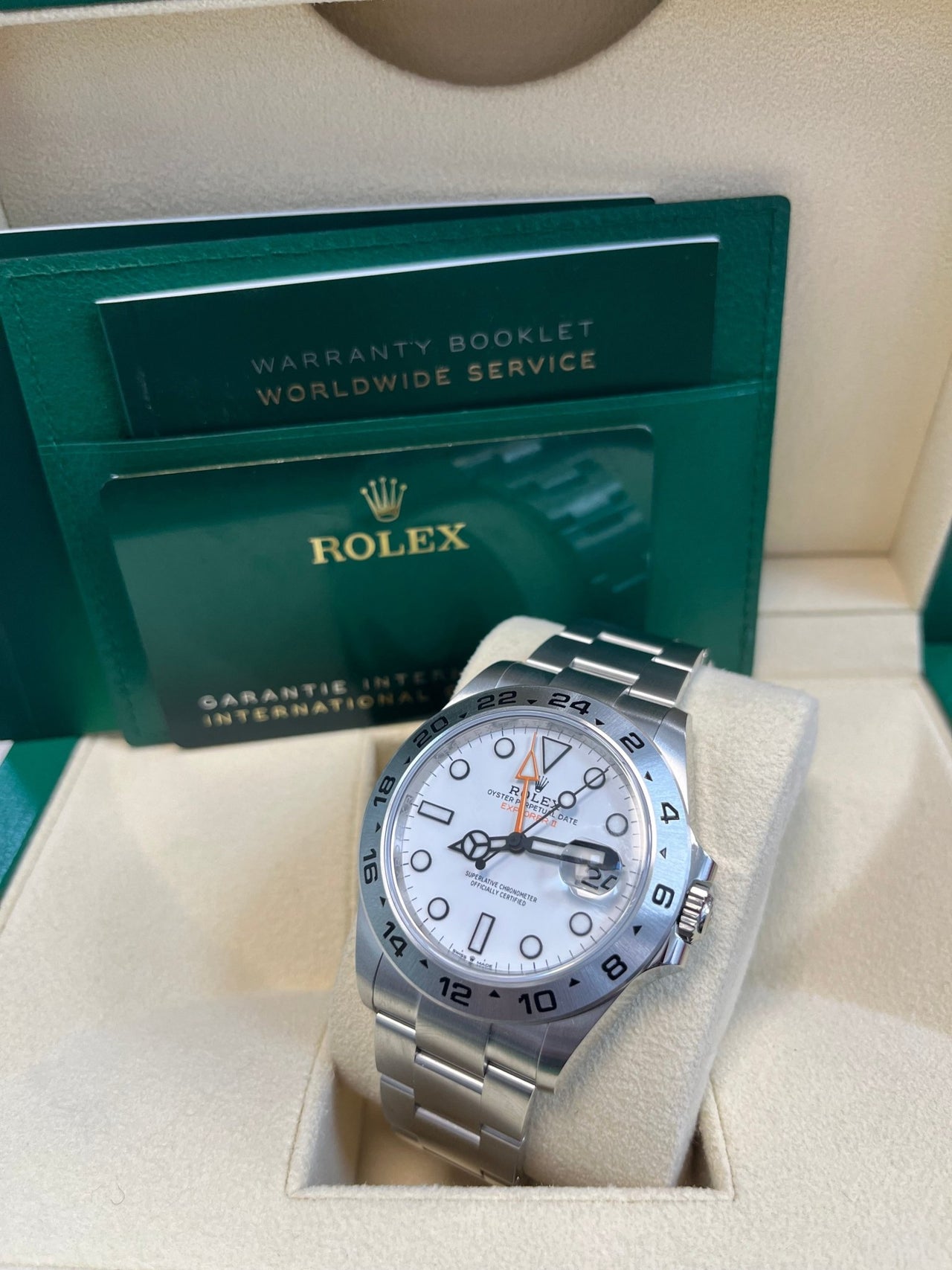 Rolex Oyster Perpetual Explorer II Oystersteel White Dial Oyster Bracelet (Ref# 226570) - WatchesOff5th