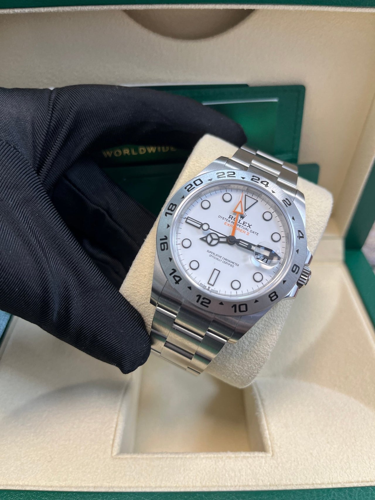 Rolex Oyster Perpetual Explorer II Oystersteel White Dial Oyster Bracelet (Ref# 226570) - WatchesOff5th