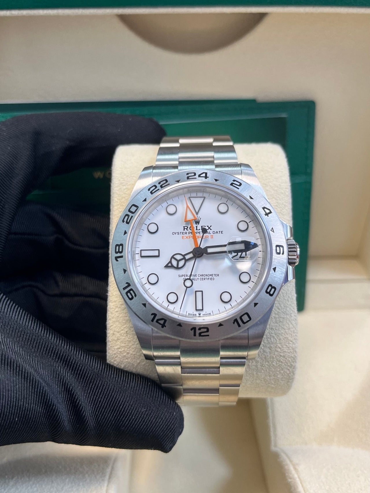 Rolex Oyster Perpetual Explorer II Oystersteel White Dial Oyster Bracelet (Ref# 226570) - WatchesOff5th