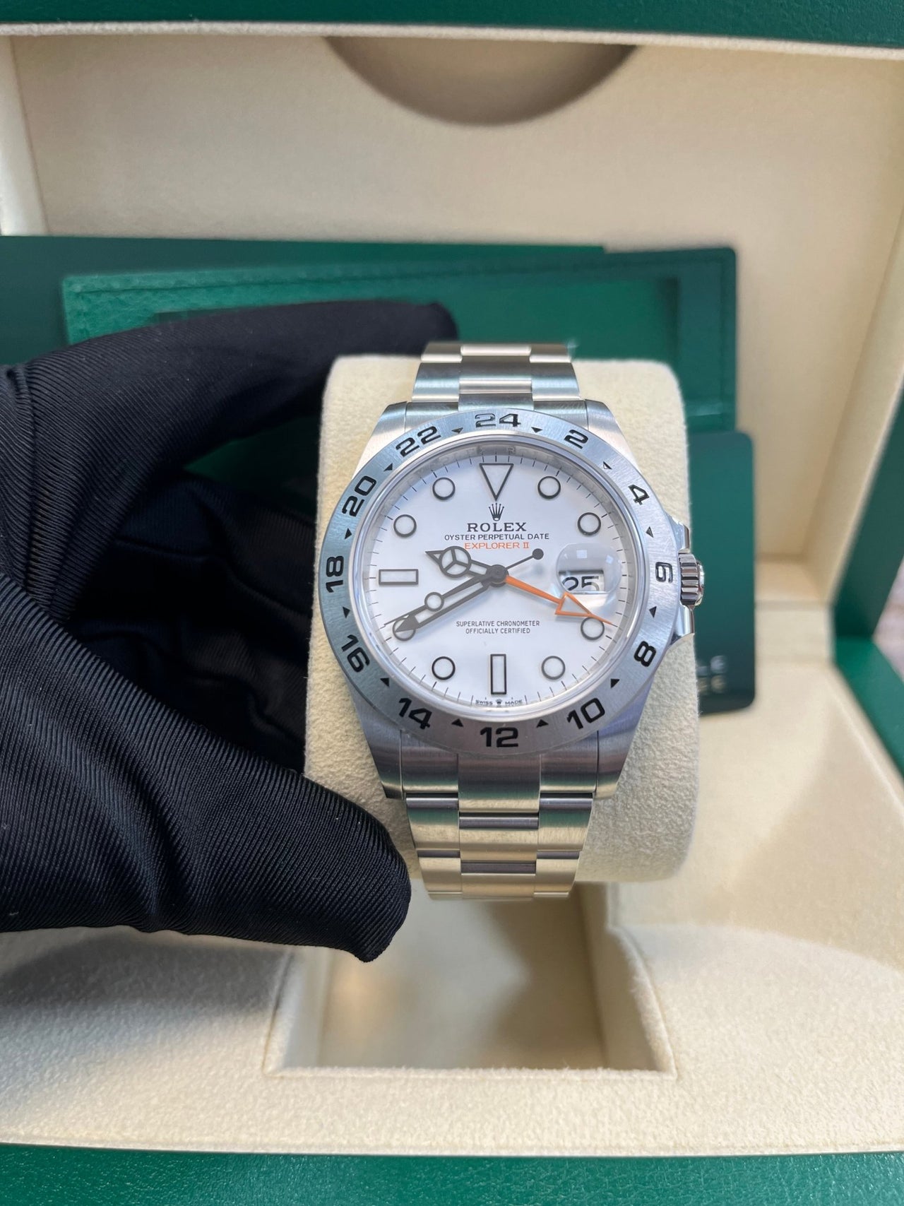 Rolex Oyster Perpetual Explorer II Oystersteel White Dial Oyster Bracelet (Ref# 226570) - WatchesOff5th