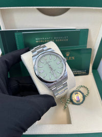 Thumbnail for Rolex Oyster Perpetual New Release 2025 Oyster Perpetual Stainless Dial 41mm PISTACHIO (Ref 134300) - WatchesOff5thWatch