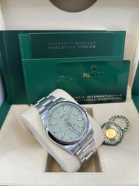 Thumbnail for Rolex Oyster Perpetual New Release 2025 Oyster Perpetual Stainless Dial 41mm PISTACHIO (Ref 134300) - WatchesOff5thWatch