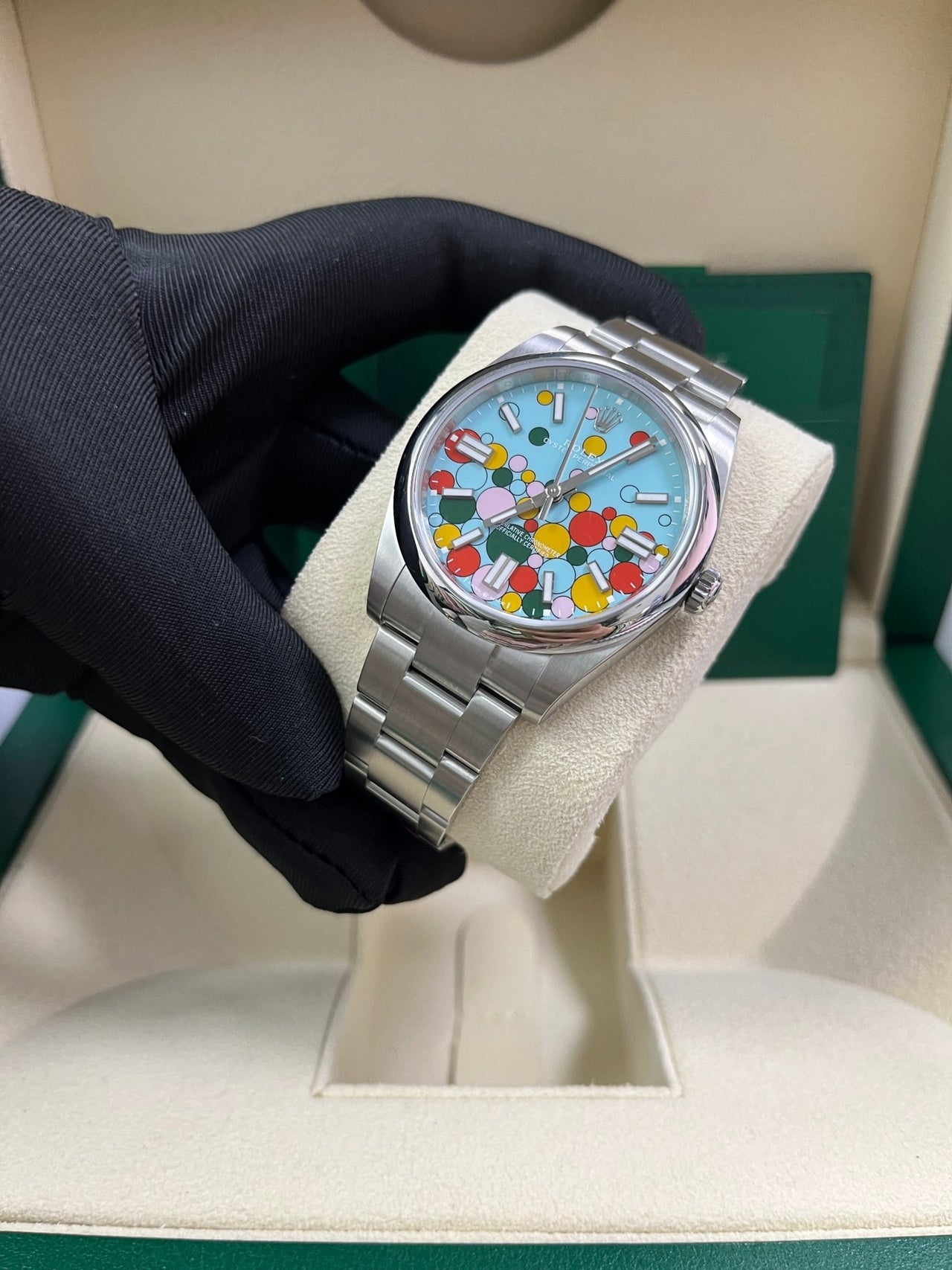 Rolex Oyster Perpetual Oyster Perpetual 41 Celebration Dial New 2023 Release 124300 Turquoise Colorful Dial - WatchesOff5thWatch