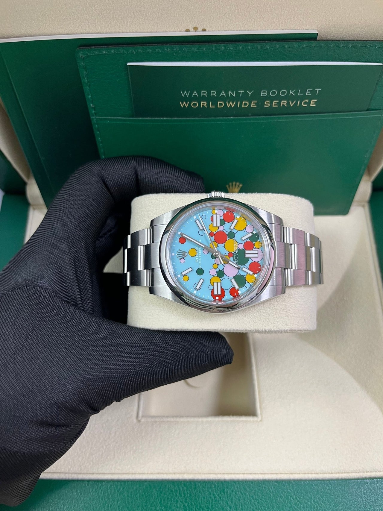 Rolex Oyster Perpetual Oyster Perpetual 41 Celebration Dial New 2023 Release 124300 Turquoise Colorful Dial - WatchesOff5thWatch