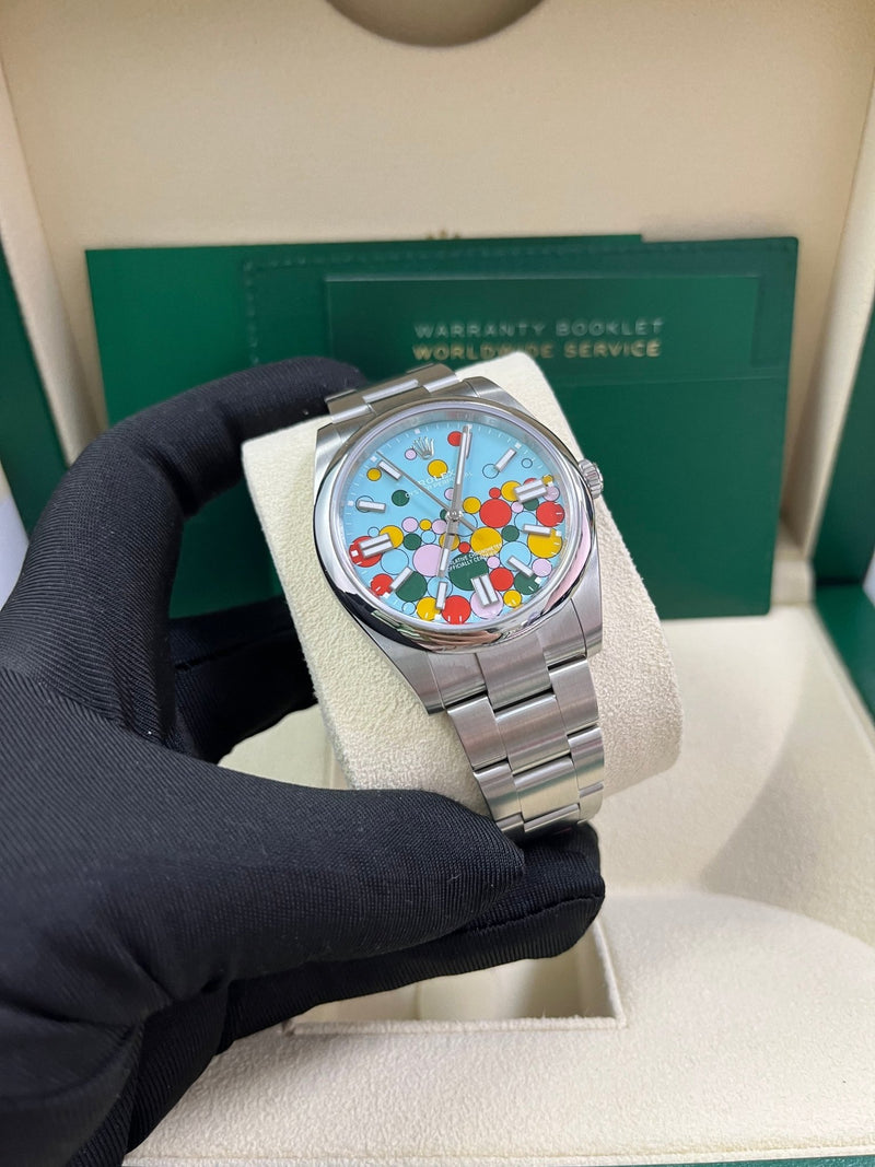 Rolex Oyster Perpetual Oyster Perpetual 41 Celebration Dial New 2023 Release 124300 Turquoise Colorful Dial - WatchesOff5thWatch