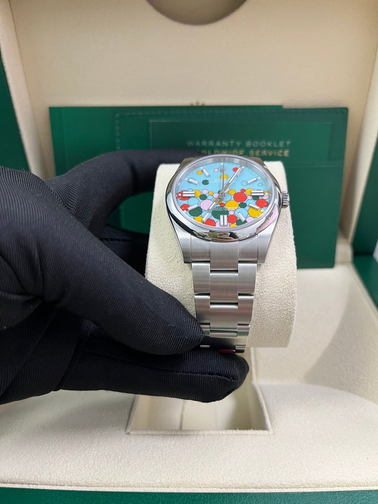 Rolex Oyster Perpetual Oyster Perpetual 41 Celebration Dial New 2023 Release 124300 Turquoise Colorful Dial - WatchesOff5thWatch