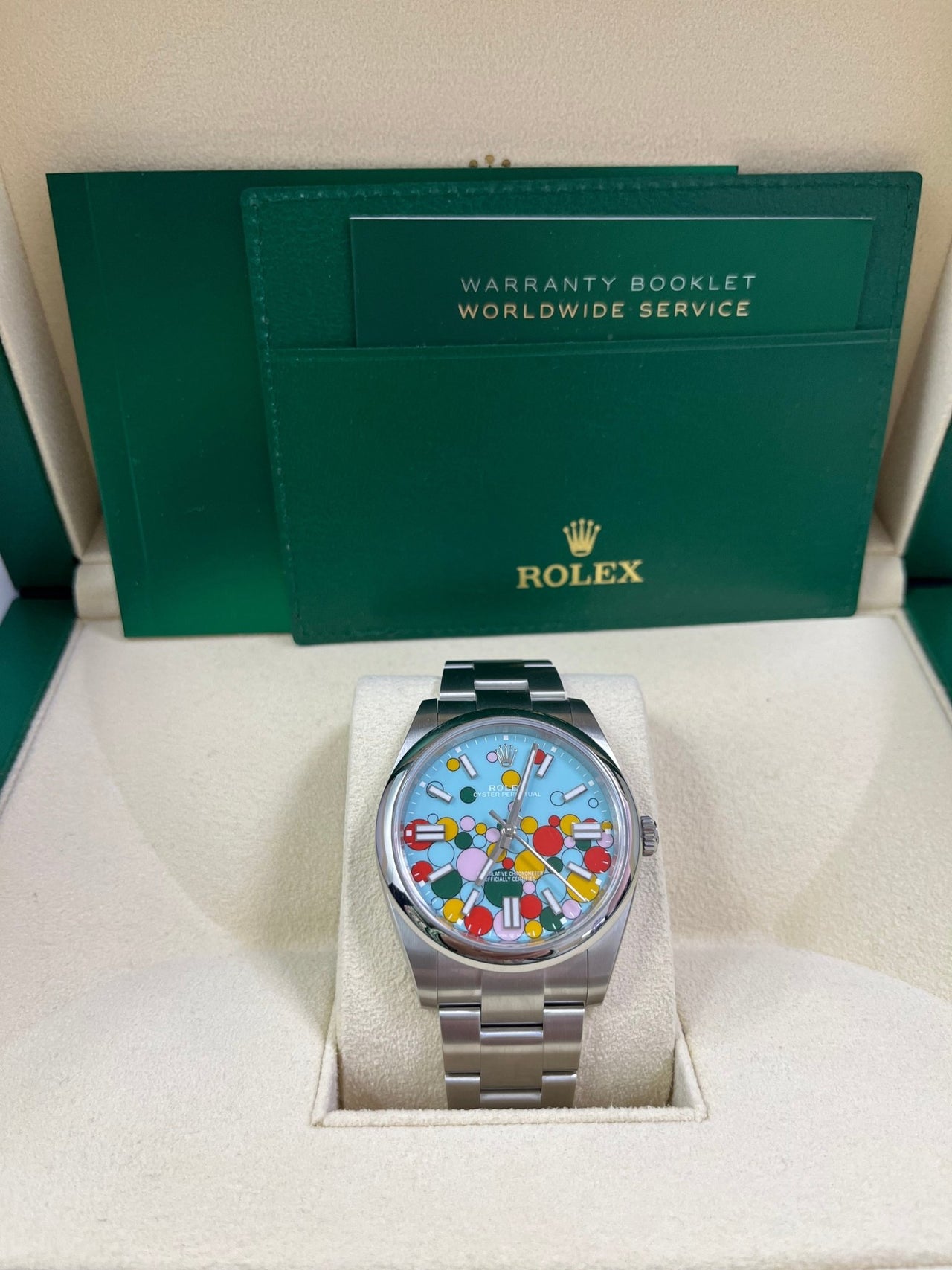 Rolex Oyster Perpetual Oyster Perpetual 41 Celebration Dial New 2023 Release 124300 Turquoise Colorful Dial - WatchesOff5thWatch