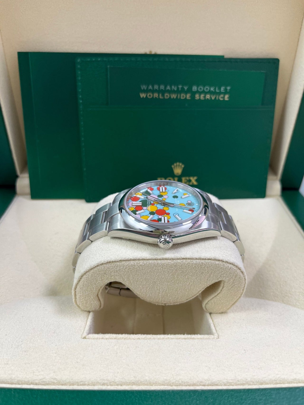 Rolex Oyster Perpetual Oyster Perpetual 41 Celebration Dial New 2023 Release 124300 Turquoise Colorful Dial - WatchesOff5thWatch