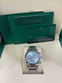 Thumbnail for Rolex Platinum Cosmograph Daytona Ice Blue Index Dial Oyster Bracelet 126506 - WatchesOff5th