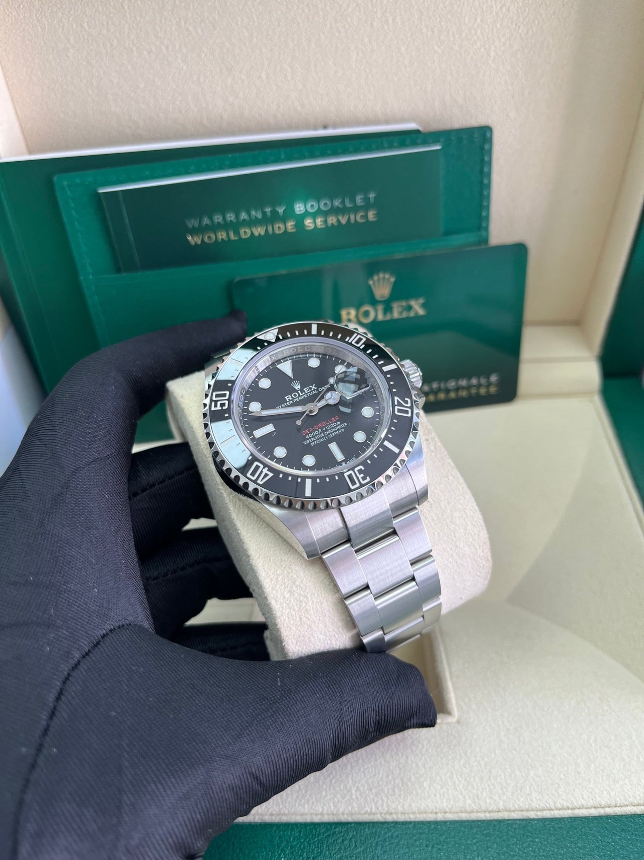 Rolex Sea - Dweller 43 Stainless Steel/ Black Dial/ Ceramic RED 50th Anniversary (Ref# 126600) - WatchesOff5thWatch