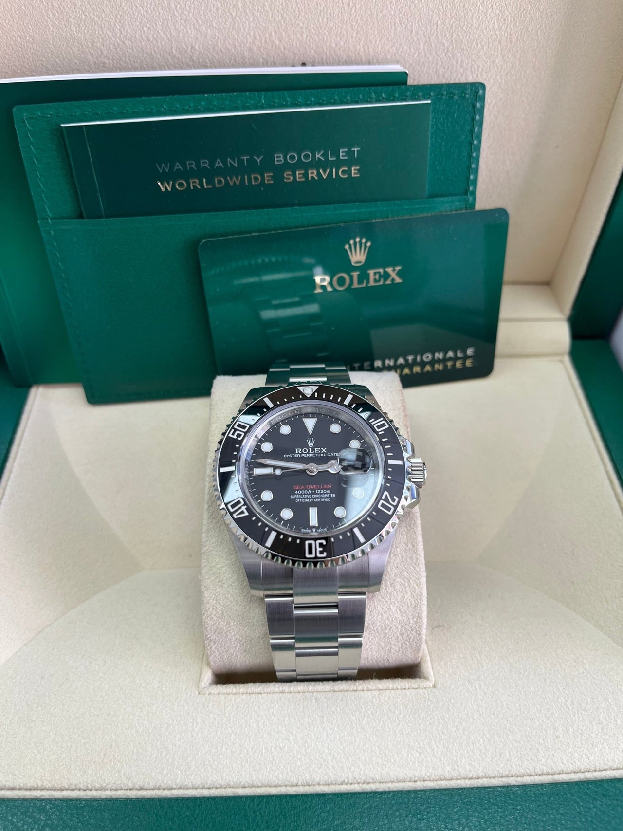 Rolex Sea - Dweller 43 Stainless Steel/ Black Dial/ Ceramic RED 50th Anniversary (Ref# 126600) - WatchesOff5thWatch