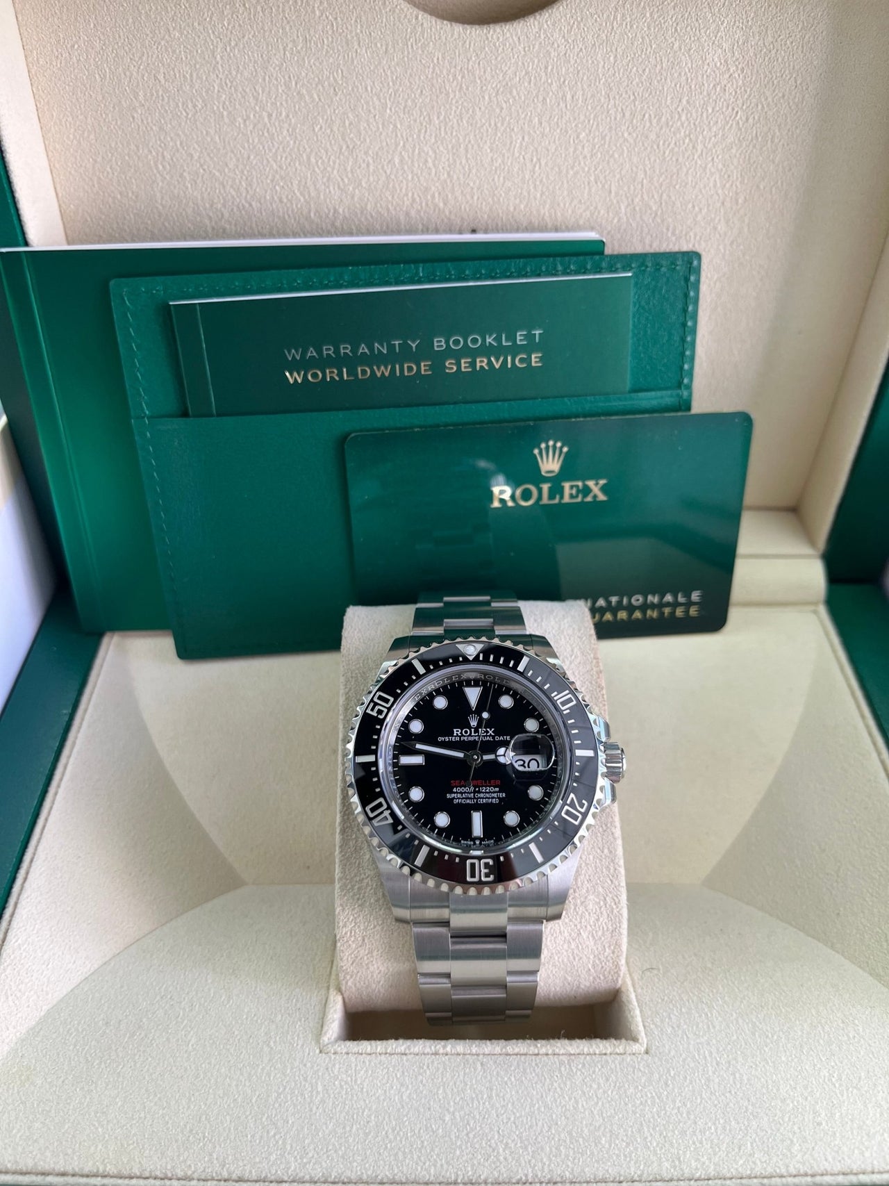 Rolex Sea - Dweller 43 Stainless Steel/ Black Dial/ Ceramic RED 50th Anniversary (Ref# 126600) - WatchesOff5thWatch