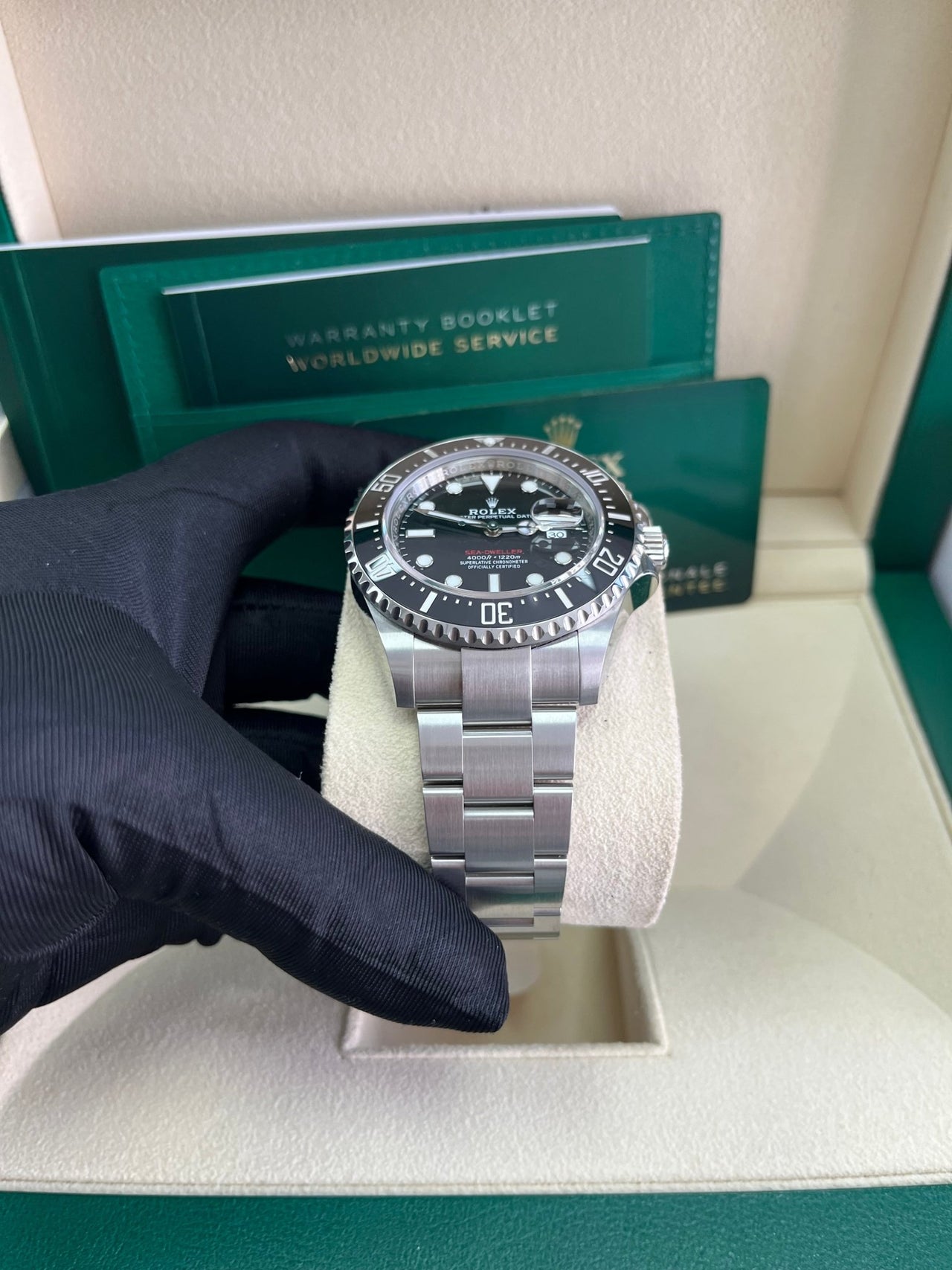 Rolex Sea - Dweller 43 Stainless Steel/ Black Dial/ Ceramic RED 50th Anniversary (Ref# 126600) - WatchesOff5thWatch