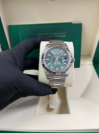 Thumbnail for Rolex Sky-Dweller 42 mm Oystersteel and White Gold Green Dial Sky Dweller 336934 - WatchesOff5thWatch