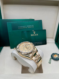 Thumbnail for Rolex Sky - Dweller 42mm 18K Yellow Gold Champagne Dial Fluted Bezel Oyster Bracelet (Ref 336938) - WatchesOff5thWatch