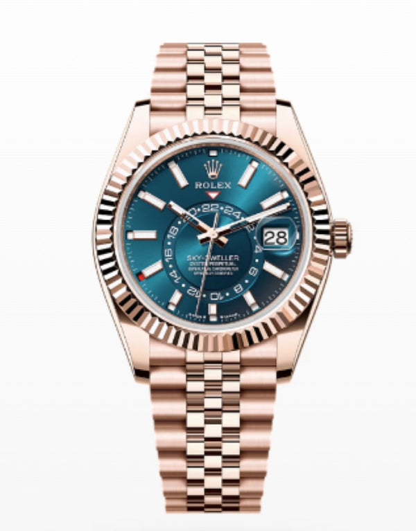 Rolex Sky - Dweller 42mm Blue Dial Rose Gold Jubilee Bracelet 336935 - WatchesOff5th