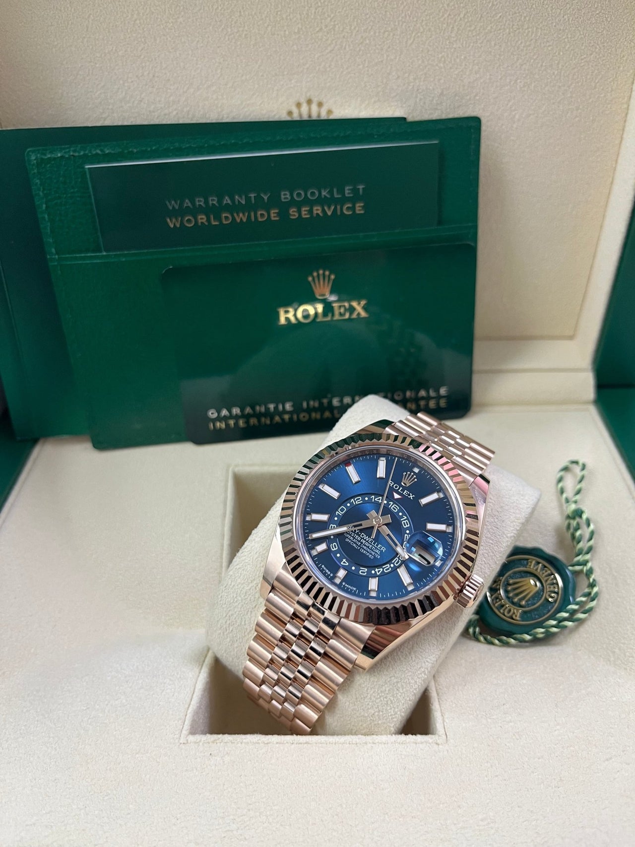 Rolex Sky - Dweller 42mm Blue Dial Rose Gold Jubilee Bracelet 336935 - WatchesOff5thWatch