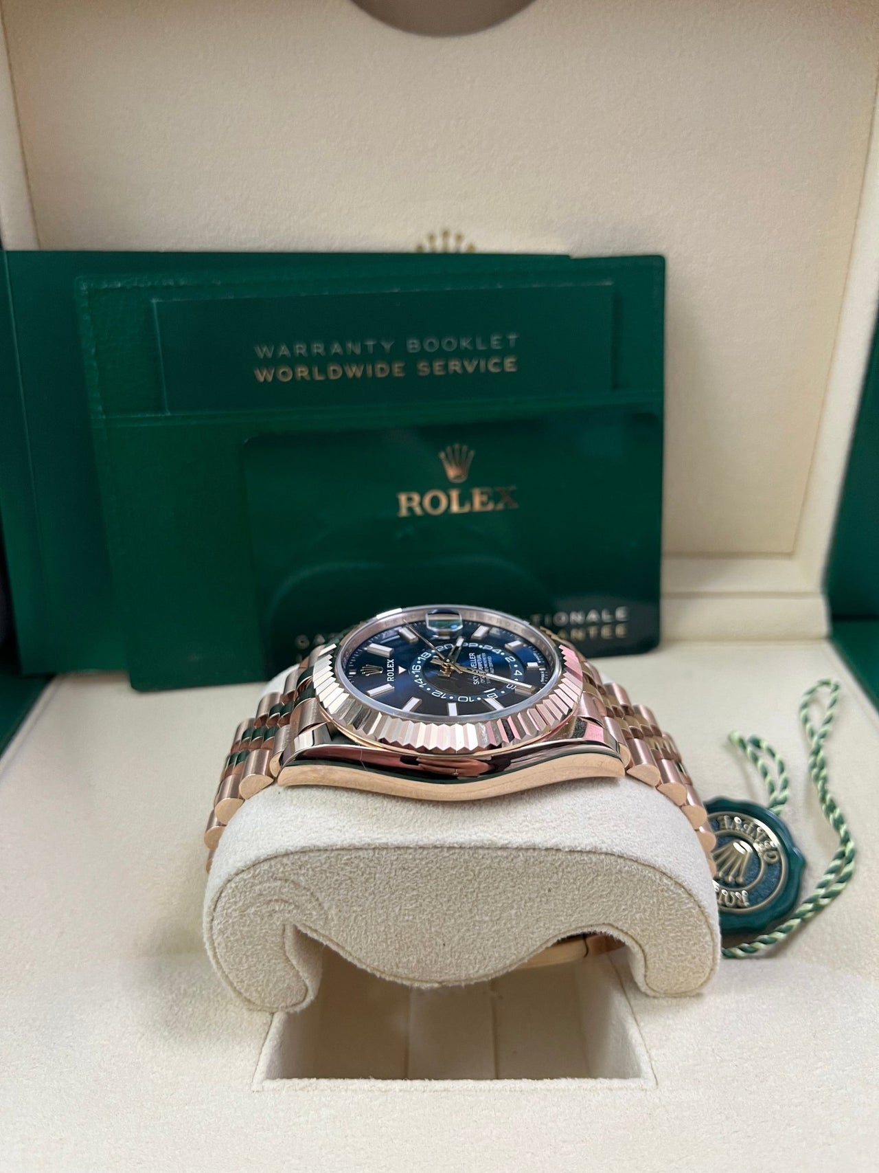 Rolex Sky - Dweller 42mm Blue Dial Rose Gold Jubilee Bracelet 336935 - WatchesOff5thWatch