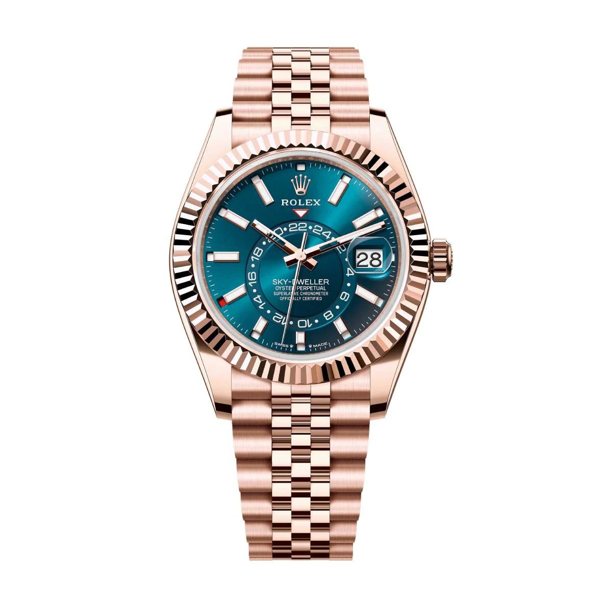 Rolex Sky Dweller 42mm Blue Dial Rose Gold Jubilee Bracelet 336935 WatchesOff5th