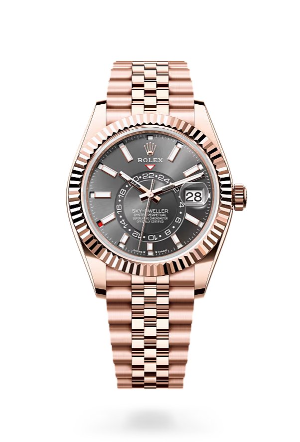 Rolex Sky - Dweller 42mm Rhodium Dial Rose Gold Jubilee Bracelet 336935 - WatchesOff5thWatch