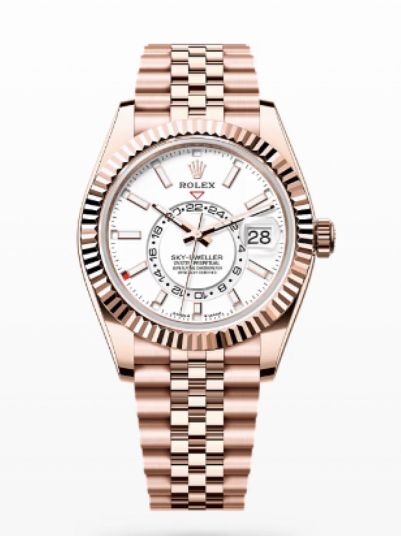 Rolex Sky - Dweller 42mm White Dial Rose Gold Jubilee Bracelet 336935 - WatchesOff5th