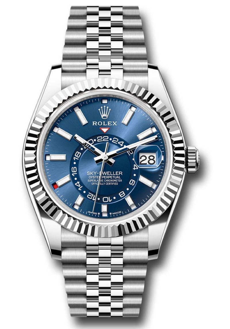 Rolex Sky-Dweller Blue Index Dial Jubilee Bracelet 336934 - WatchesOff5thWatch