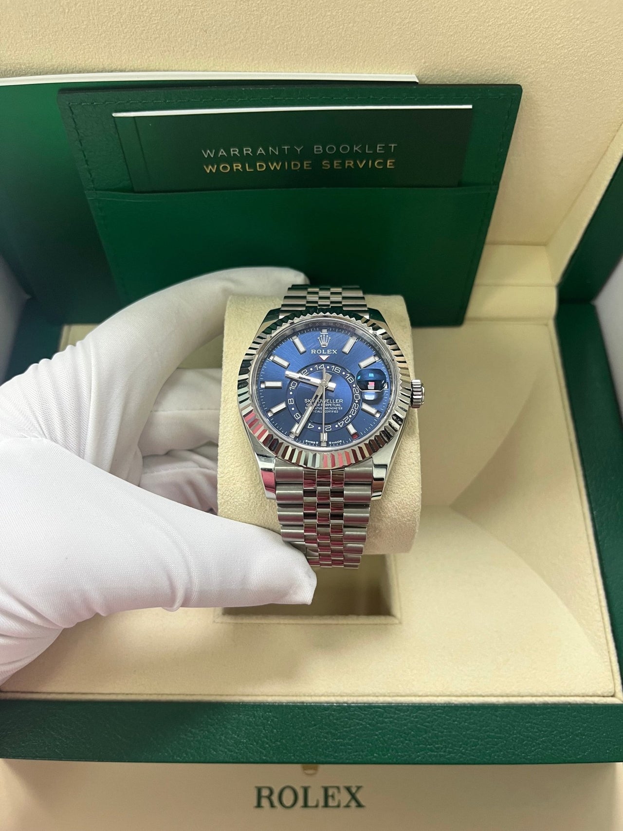 Rolex Sky-Dweller Blue Index Dial Jubilee Bracelet 336934 - WatchesOff5thWatch