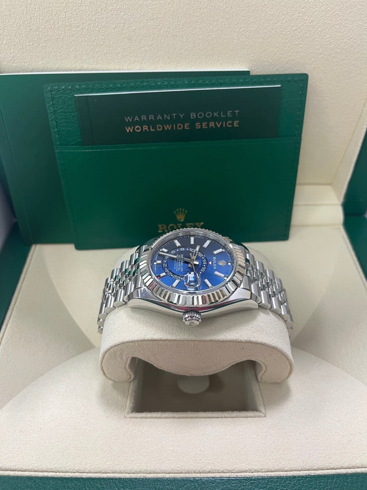 Rolex Sky-Dweller Blue Index Dial Jubilee Bracelet 336934 - WatchesOff5thWatch