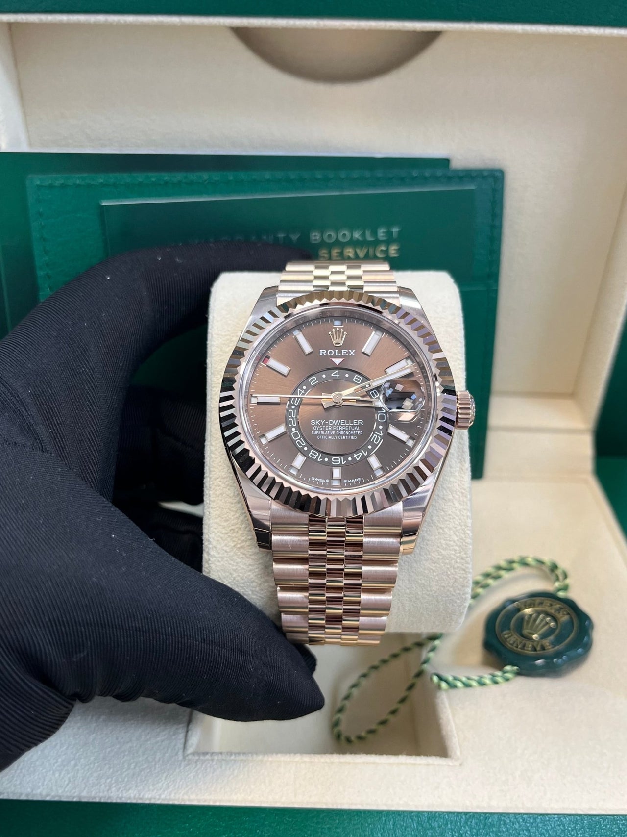 Rolex Sky - Dweller Chocolate Dial Jubilee Bracelet 336935 - WatchesOff5thWatch