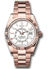 Thumbnail for Rolex Sky-Dweller Everose Gold Fluted Bezel White Index Dial Oyster Bracelet 336935 - WatchesOff5thWatch