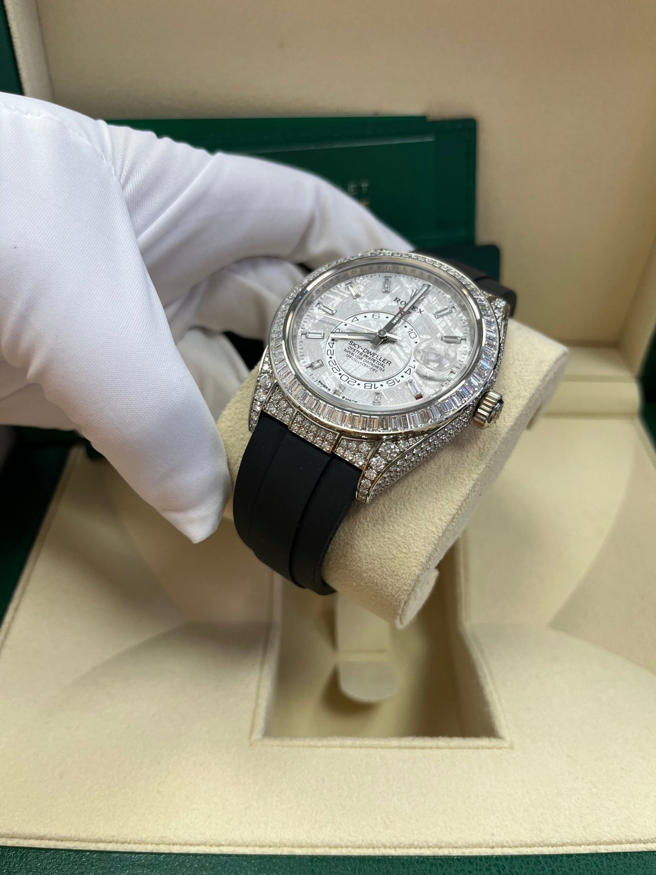 Rolex Sky-Dweller Meteorite Diamonds Baguette Dial Factory Diamonds 336259TBR - WatchesOff5thWatch