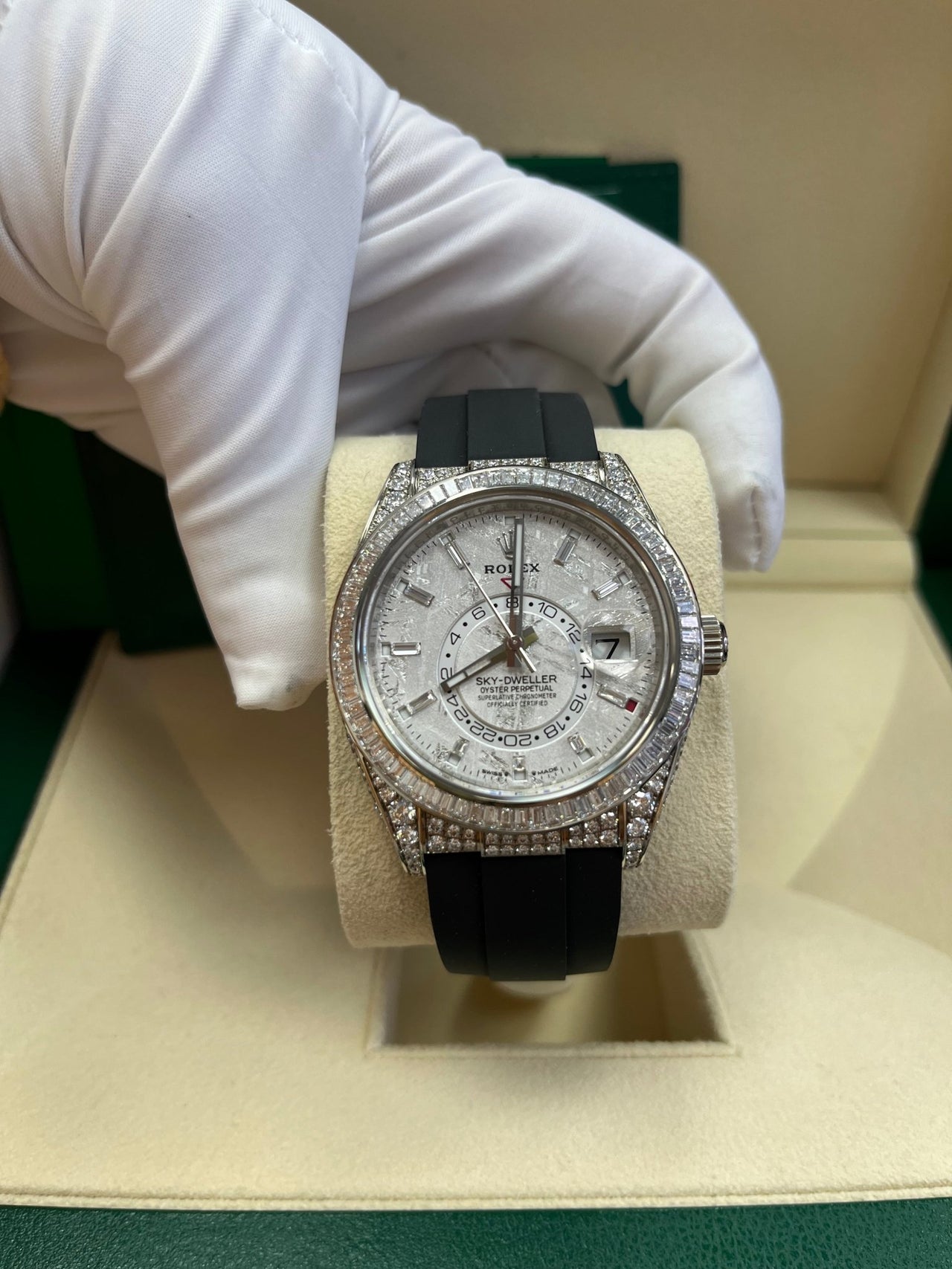 Rolex Sky-Dweller Meteorite Diamonds Baguette Dial Factory Diamonds 336259TBR - WatchesOff5thWatch